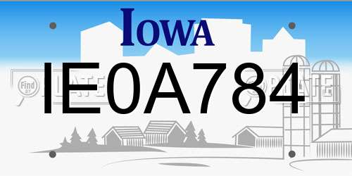 IE0A784 Iowa License Plate