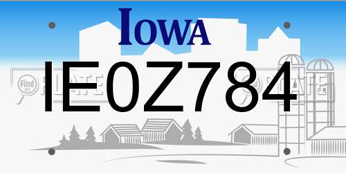IE0Z784 Iowa License Plate