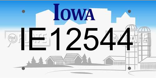 IE12544 Iowa License Plate