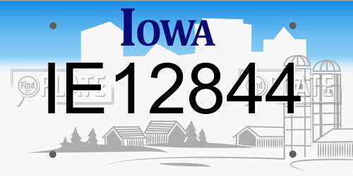 IE12844 Iowa License Plate