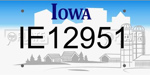 IE12951 Iowa License Plate