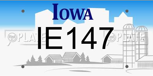 IE147 Iowa License Plate