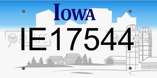 IE17544 Iowa License Plate