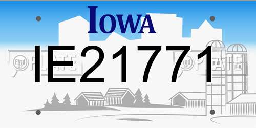 IE21771 Iowa License Plate