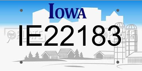 IE22183 Iowa License Plate