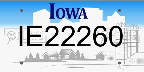 IE22260 Iowa License Plate