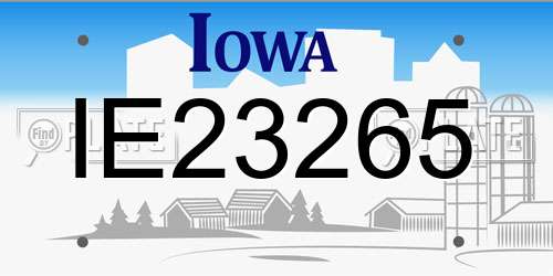 IE23265 Iowa License Plate