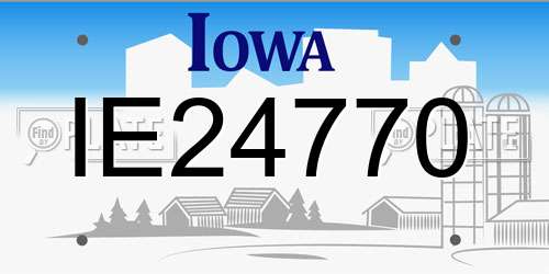 IE24770 Iowa License Plate