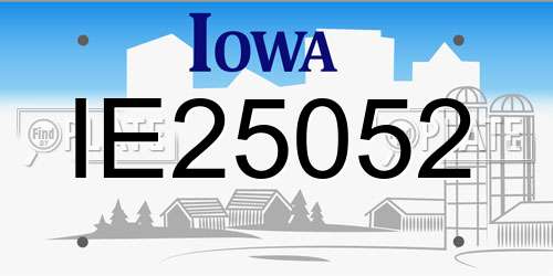 IE25052 Iowa License Plate