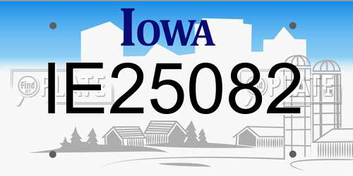 IE25082 Iowa License Plate
