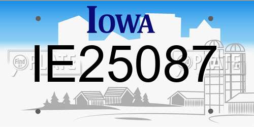 IE25087 Iowa License Plate