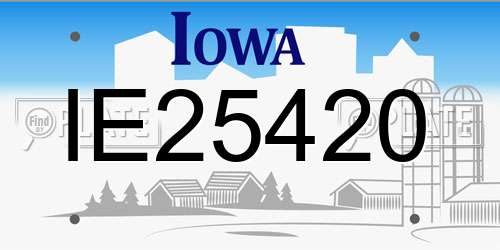 IE25420 Iowa License Plate