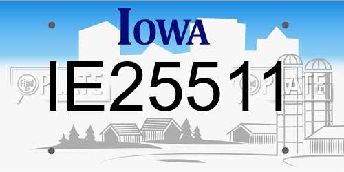 IE25511 Iowa License Plate