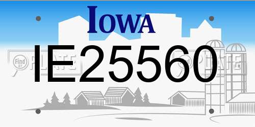 IE25560 Iowa License Plate