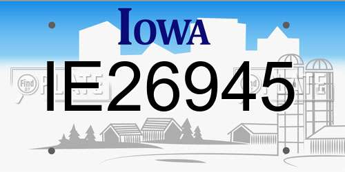 IE26945 Iowa License Plate