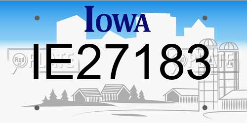 IE27183 Iowa License Plate