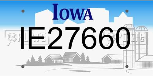 IE27660 Iowa License Plate