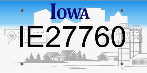IE27760 Iowa License Plate