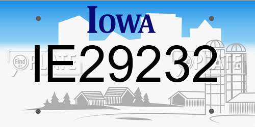 IE29232 Iowa License Plate