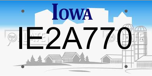 IE2A770 Iowa License Plate