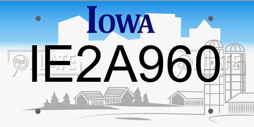 IE2A960 Iowa License Plate