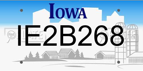 IE2B268 Iowa License Plate