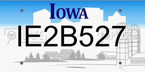 IE2B527 Iowa License Plate