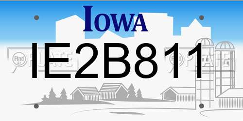 IE2B811 Iowa License Plate