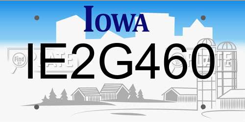 IE2G460 Iowa License Plate