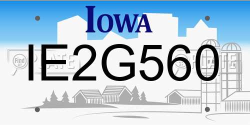 IE2G560 Iowa License Plate