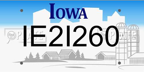 IE2I260 Iowa License Plate