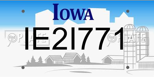 IE2I771 Iowa License Plate