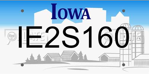 IE2S160 Iowa License Plate