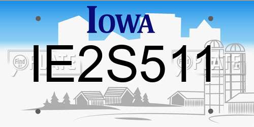 IE2S511 Iowa License Plate