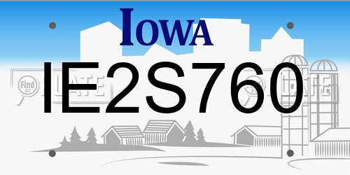 IE2S760 Iowa License Plate