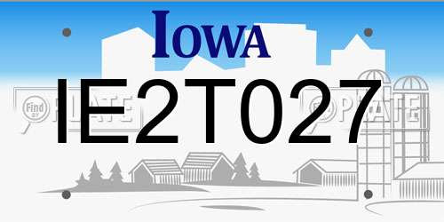 IE2T027 Iowa License Plate