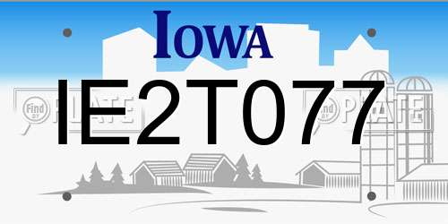 IE2T077 Iowa License Plate
