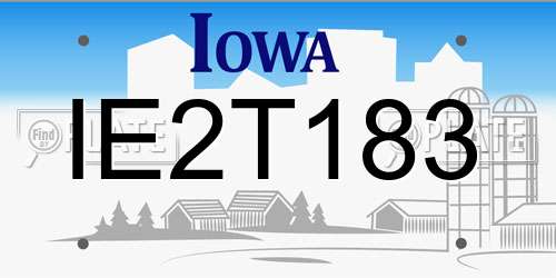 IE2T183 Iowa License Plate