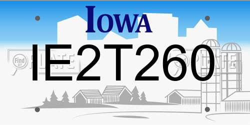 IE2T260 Iowa License Plate