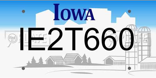 IE2T660 Iowa License Plate
