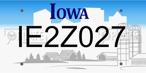 IE2Z027 Iowa License Plate