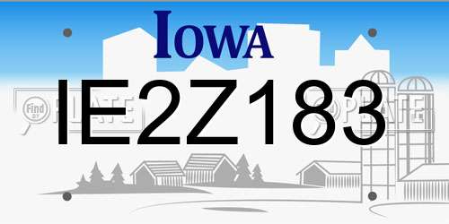 IE2Z183 Iowa License Plate