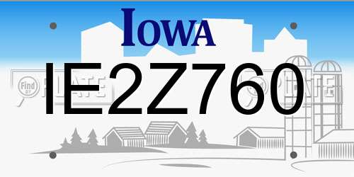 IE2Z760 Iowa License Plate