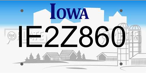 IE2Z860 Iowa License Plate
