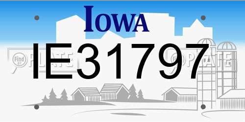 IE31797 Iowa License Plate