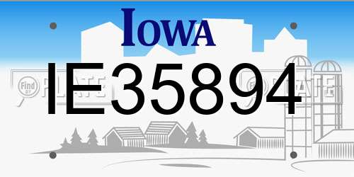IE35894 Iowa License Plate