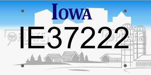 IE37222 Iowa License Plate