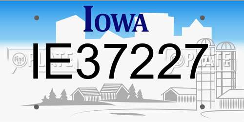 IE37227 Iowa License Plate