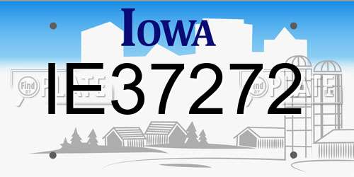 IE37272 Iowa License Plate