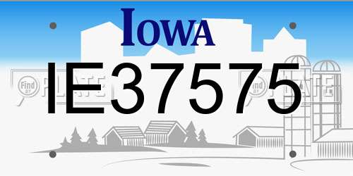 IE37575 Iowa License Plate